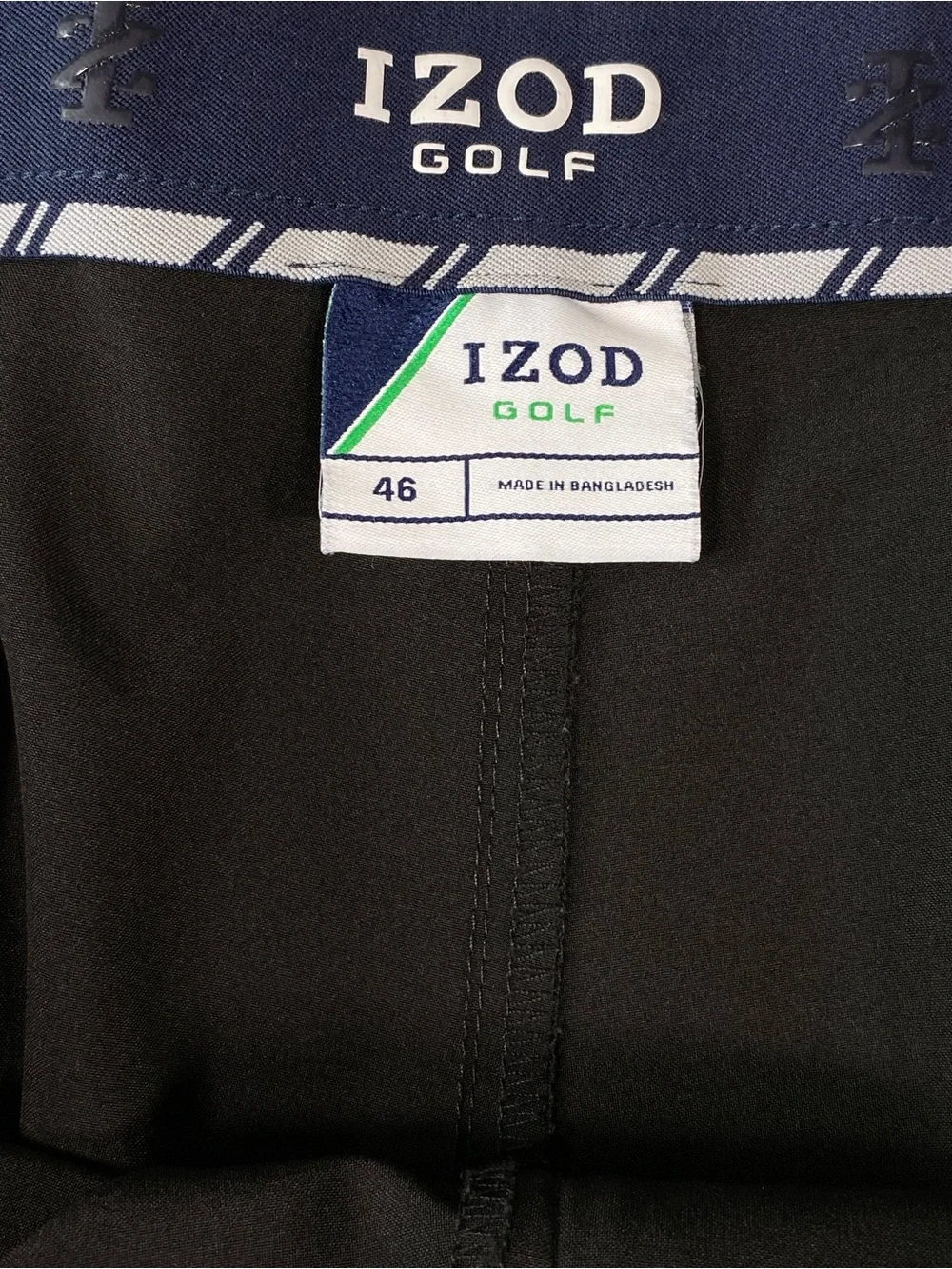 IZOD Golf Mens 46 Black Performance Golf Shorts Stretch 10” Inseam